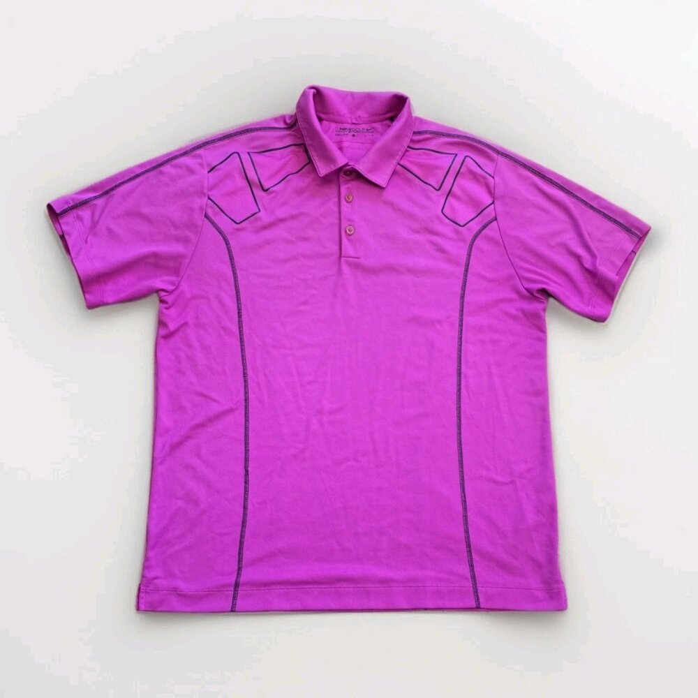 Nike Golf Men’s Dri-Fit Polo‎ Shirt Pink / Purple Size Large